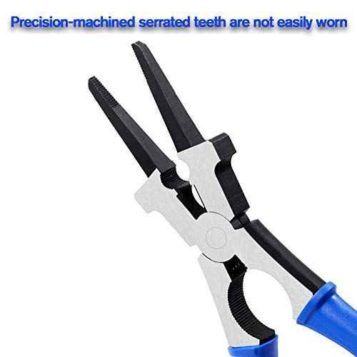 8.5-Inch MIG Welding Pliers with Flat Face Hammer Nozzle Cleaner Multifunction Welding Pliers with Spring Loaded Strong Hand Tools Professional Welding Soldering Tool