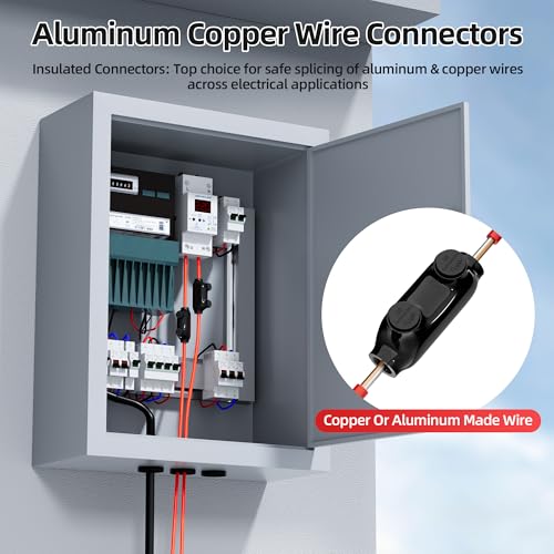 DAIERTEK 2/0-6 AWG Insulated Wire Connectors 4-Pack Aluminum to Copper Inline Splice