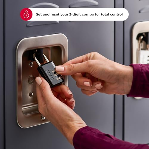 Master Lock Black 3-Digit Combination Padlock 2-Pack - Resettable Security Locks