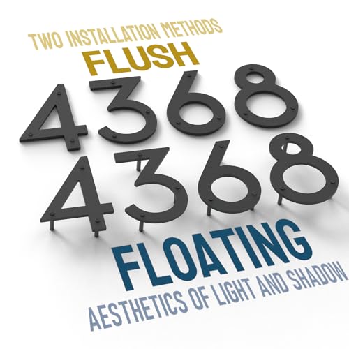 HouSi Black 1 Metal House Number Sign - 4 Inch Stainless Steel Outdoor Address Plaque