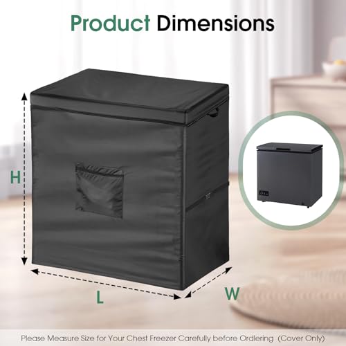 Deep Freezer Cover 7 Cu Ft, Waterproof Chest Freezer Cover with Zipper, Frigidaire Compatible
