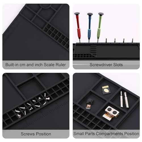 Premium Heat Resistant 932¡ÆF 22"x 14.2" Magnetic Silicone Soldering Mat Electronics Work Mat for Computer Cell Phone Laptop Repair,BGA Soldering Gun Iron Workbench Protection