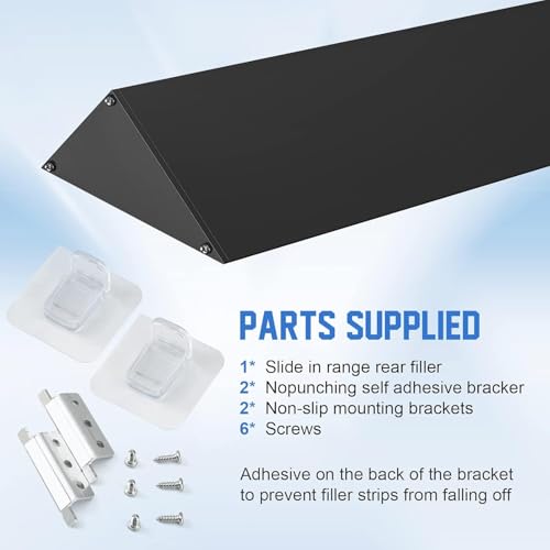 30-Inch Slide-In Range Rear Filler Kit - Black (1.49''/2.24''/2.64'' widths) Eveanro