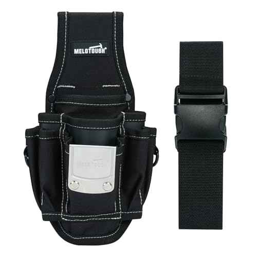 MELOTOUGH Pocket Tool Belt Pouch-Small Tool Pouch with Quick Release Belt Clip,Clip on Larger Pockets & Loop, Clip on-Tool Holder Accessory