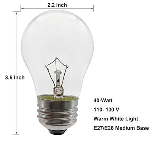 SalPhines 40W Oven Light Bulb, E26 Medium Base, 300°C High Temp, 2-Pack