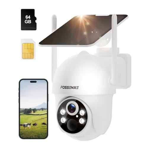 4G LTE Cellular Security Cameras Wireless Outdoor, No WiFi Solar Powered Camera, with SIM Card and 64GB SD Card, 2K Color Night Vision, Pan Tilt 360¡Æ with Smart Motion Detection, 2-Way Talk