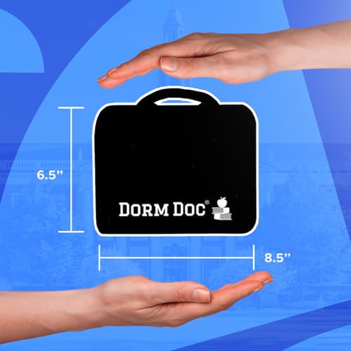 Red DormDoc College First Aid Kit - Compact 175 PCS Emergency Medical Supplies for Dorm, School & Sports