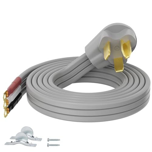 Conable 4 ft NEMA 10-30P to 3-Wire Dryer Cord, 30A 10AWG, Flat Heavy-Duty ETL