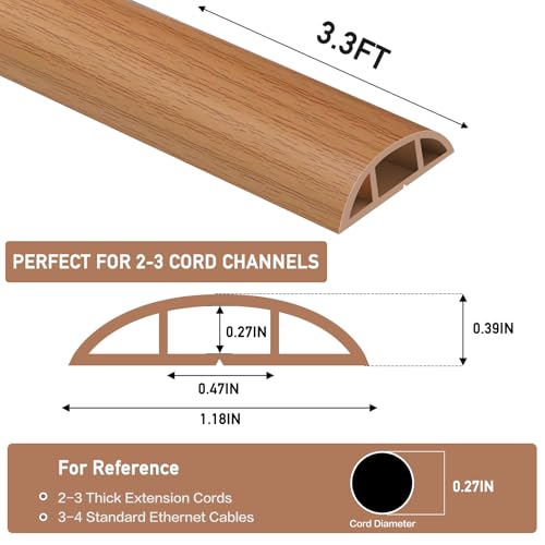 LSGCQ Floor Cord Cover Self Adhesive Hider Cable Management