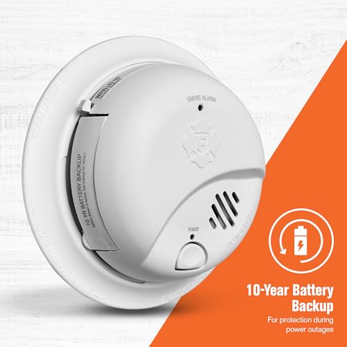 First Alert Hardwire Smoke Alarm with 10-Year Battery Backup, Precision Detection SMI105-AC 1-Pack