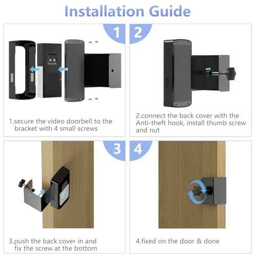 No-Drill RingDoorbell Mount, Anti-Theft Door Mount Bracket for Ring Video Doorbell (2024)/Battery Doorbell Plus/Pro/(2020 Release), Idea for Houses, Apartments, Businesses | Not for Security Doors