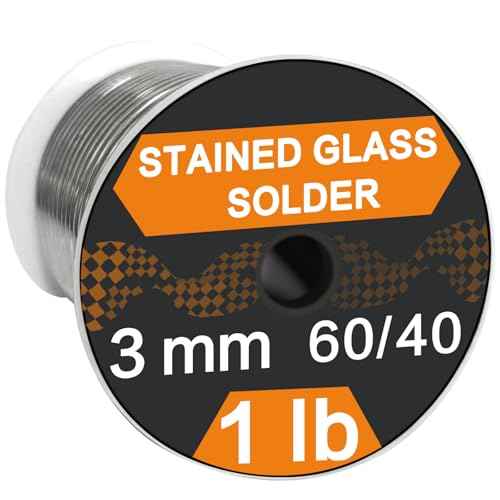 60/40 Solder for Stained Glass, 1/8"(3mm) Dia, 1 lb Spool, Supplied by ANOSON