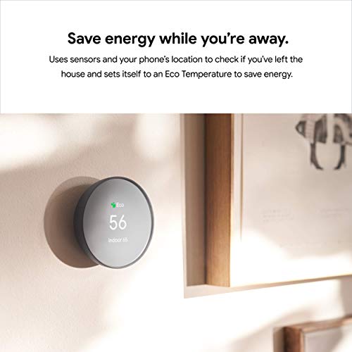 Google Nest Thermostat Charcoal - Smart Wi-Fi Programmable Home Thermostat