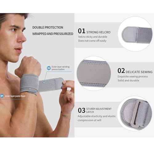 2 Pack Wrist Wraps for Sports Protection and Pain Relief, Adjustable Wrist Support Strap for Tendonitis, Working Out, Weightlifting,Strength Training,Kettlebell,Unisex(Skin)