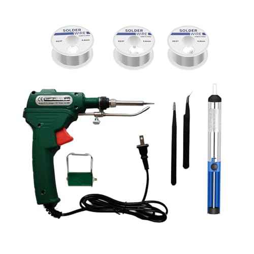 Soldering Gun Kit,60w,Soldering Iron with Automatic Hand-held Welding Tool,with Tin Wire and Tweezers,Soldering Wires,for Electrical Circuit Board Repair Rework,Internal Heat solder Iron Kit