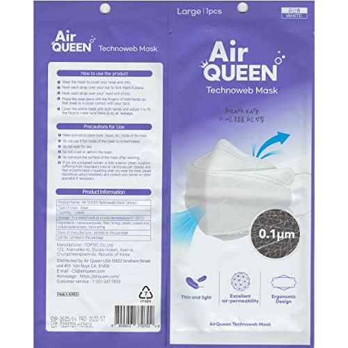 [2 Pack] [AirQueen] 3-Layers NanoFilter Face Safety Mask [Individually Packaged]