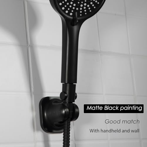 RIVOODS Matte Black 2 Pack Shower On/Off Valve with Enlarged Button & Flow Regulator