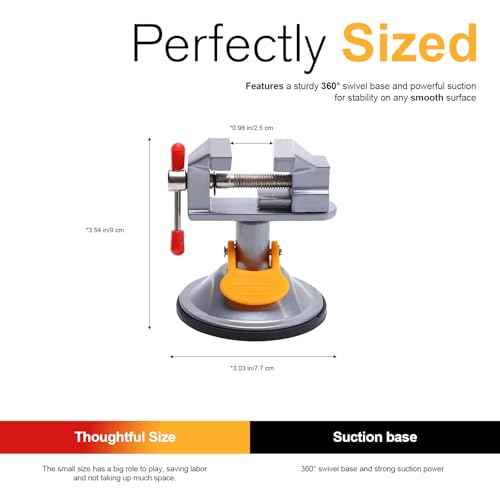 Mini Bench Vise Clamp - 360¡Æ Swivel Base, Portable Aluminum Alloy Table Vise for Jewelry Making, Watch Repair, DIY Crafts, Soldering, and Small Projects (3.54x2.95x2.95 in, Silver)