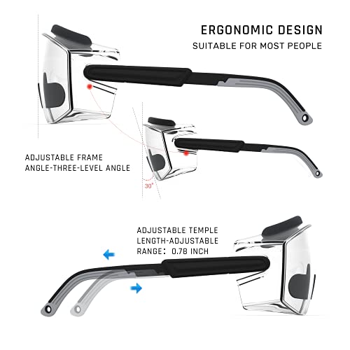Anti Fog Safety Glasses Safety Goggles Over Glasses Protective Glasses with Anti Scratch Lenses Adjustable