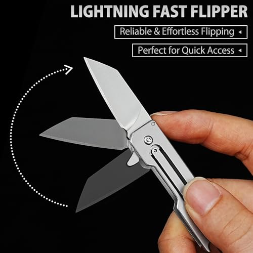 VALHALLA Mini EDC Pocket Knife, Small Titanium Folding Knife with Liner Lock, Lightweight EDC Tool for Outdoor, Camping & Daily Use, Gift for Women Men