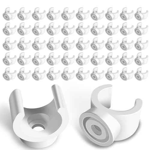 50 Pack 1/2 Inch PEX Clips, 16 mm Pipe Hangers Pipe Holder PEX Tubing Clamps PVC Water Pipe Support Pipe Clamp Tools, White Plastic U Pipe Clamp Tools