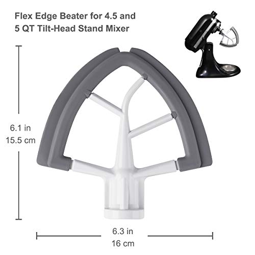 Flex Edge Beater for KitchenAid Tilt-Head 4.5-5 Quart White – Reikame