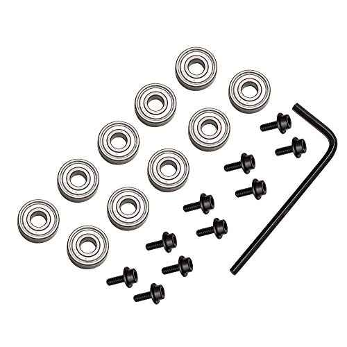 Yakamoz 10Pcs Router Bits Top Mounted Ball Bearings Guide for Router Bit Bearing Repairing Replacement Accessory Kit | Inner Dia. 3/16¡± & Overall Dia. 1/2¡±