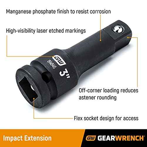 GEARWRENCH 1/4" Drive Impact Extension, 2" - 84172