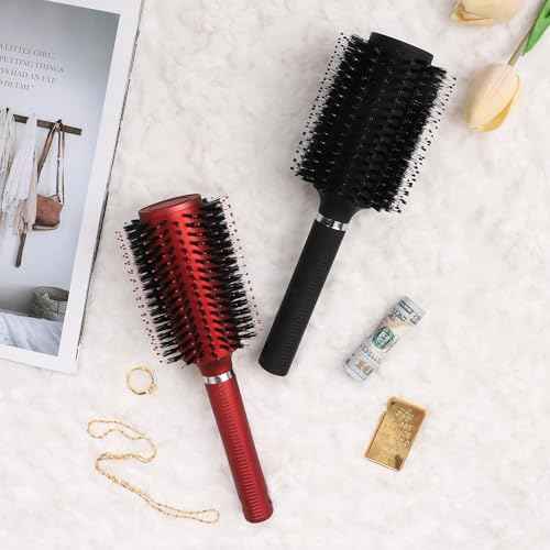 Meejune Hair Brush with Hidden Storage - Diversion Safe for Jewelry, Cash & Valuables - Comb Cash Holder for Home & Vacation Use (Red)