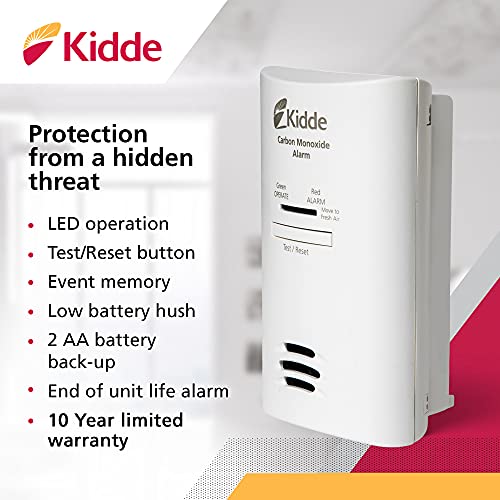 Kidde Carbon Monoxide Detector Clamshell Packaging Plug-in with Battery Backup