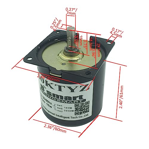 BRINGSMART 60KTYZ 110V 5rpm AC Synchronous Gear Motor Low Noise High Torque