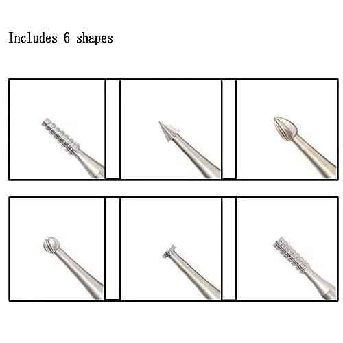 Luo ke 6 Pcs 3/32 Inch Shank Tungsten Steel Engraving Router Bits, Olive Amber Carving Drill Bits for Rotary Tools (2.3mm Carving bits)