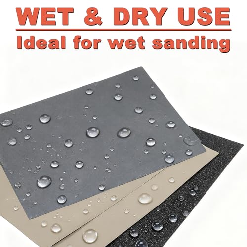 42Pcs Wet Dry Sandpaper Sheets Assorted Grit 9x3.6 Inch - 120-5000 Grit - BMOTL