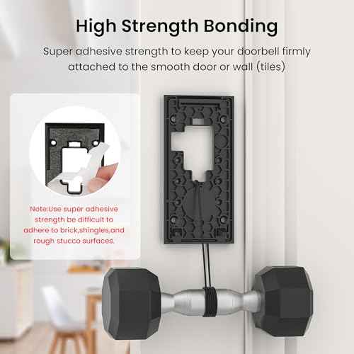 No-Drill Adhesive Doorbell Mount Compatible with Ring Video Doorbell (2nd Generation - 2020 Release), Door Mounting Holder Bracket Accessories for Apartments Office Houses (1 Pack)
