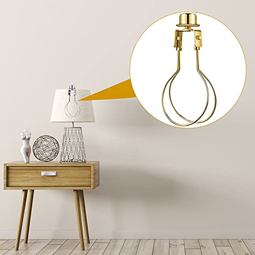 Honoson Golden Bulb Lamp Shade Clip Adapter with Finial - Set of 2
