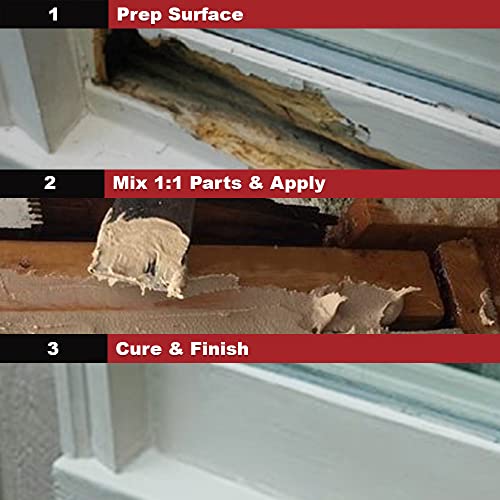 PC-Woody 12 oz Wood Repair Epoxy Paste Two-Part Tan - Permanent Wood Restoration