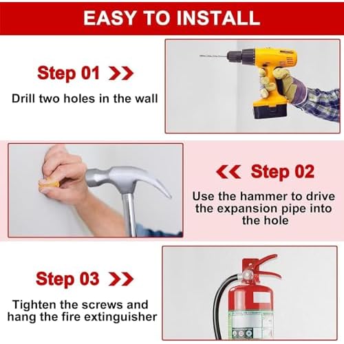 Universal Fire Extinguisher Bracket, Fire Extinguisher Mounts & Brackets up to 40 lbs, Suitable for Big and Small Fire Extinguisher Cabinet, Holder for Dry Chemical and Water Extinguishers (2 Pack)