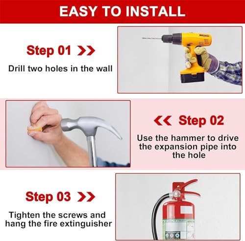 Universal Fire Extinguisher Bracket - Heavy Duty Wall Mount Holder (2 Pack)