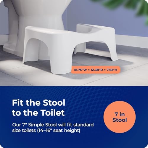 Squatty Potty Simple Curve Toilet Stool 7 Inch White Bathroom Accessory