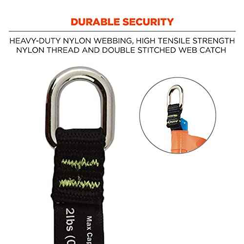 Ergodyne Squids 3700 Web Tool Tail Attachments, 6-Pack, 2 Pounds, Medium Length|4.5,Orange