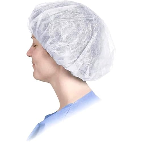 Disposable Bouffant Caps Breathable, Latex-Free, Elastic Edge for Secure Fit, 100 Pcs