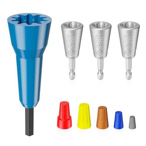 Wire Nut Twister & Wire Twister Tool for Drill, 1/4" Chuck Spin Twist Connector Socket, Compatible with 8-14 AWG, Quick Cable Stripping and Twisting Driver