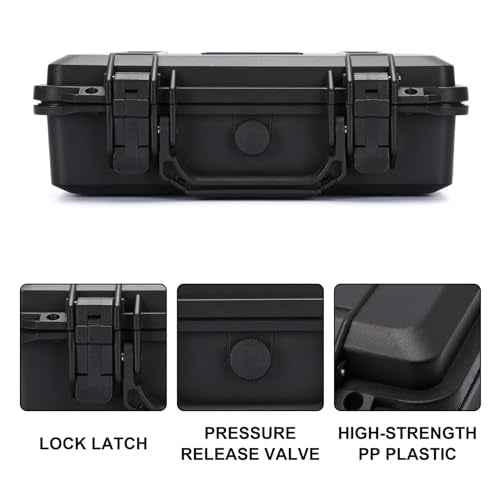 Mayouko Portable Tool Box with Shock- Proof Sponge, Water Proof Grade IP67, Waterproof Hard Case with Foam Insert, Shockproof Carrying Case, Explosion Proof Box, 11.6"L¡¿8.3"W¡¿3.9"H