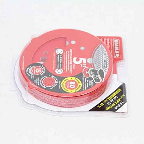 Diablo Premium Fast Sanding Discs with Hook & Lock Backing - For Extra Heavy Removal and Stripping - 5" 40-Grit, Ceramic Blend, 15 - Pack - DCD050040H15G
