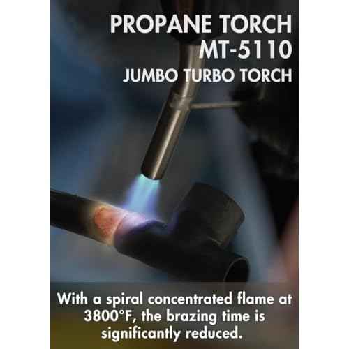 CAMPINGMOON MAPP Propane Torch Head CGA600 Interface MAP Gas Welding Torch Hose Flame Adajustable Self Ignition (4.6Ft Hose & Knob Propane MT-5110)