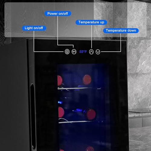 Iceblue 6-Bottle Wine Cooler Refrigerator with Glass Door & Digital Temp Control