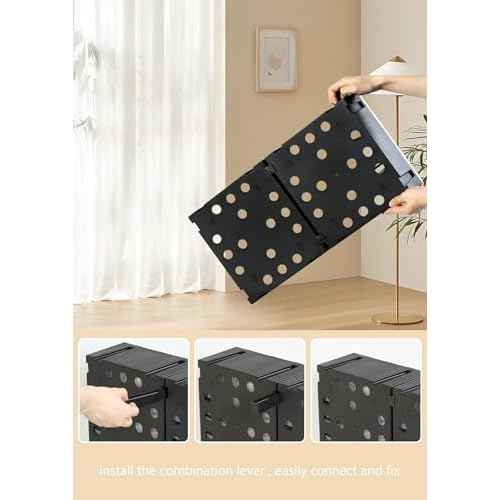 Gonice Craft Cabinet Storage, Hardware Storage Organizer, 18 Drawer Plastic Screw Storage Organizer, Tool Storage Box for Screws, Nuts and Small Parts, black & white