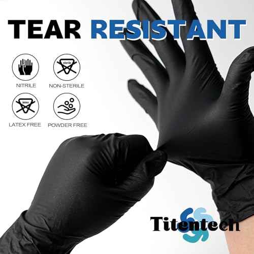 Disposable Nitrile Exam Gloves Black Cooking Gloves Disposable Food Safe 3mil 100PCS/BOX