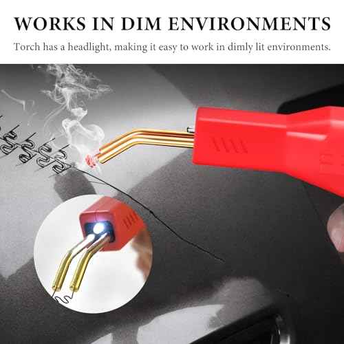 Plastic Welder Kit, Hot Stapler Welding Machine with 200PCS 4 Types Staples & Carry Case, Plastic Welder Soldering Tool for Car Bumper Cracks Repair, Car Accessories