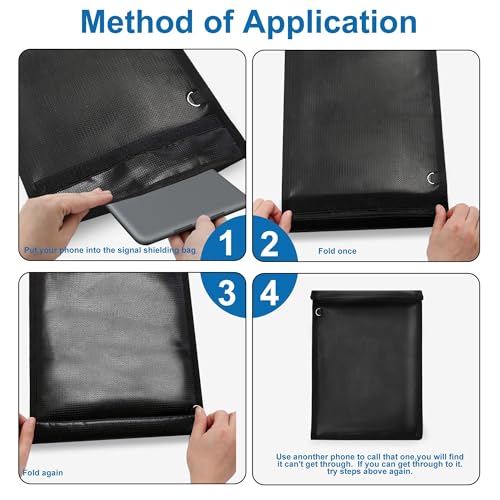 EXLIFBAG Black 4-Pack Waterproof Fireproof Signal Blocking Faraday Bags